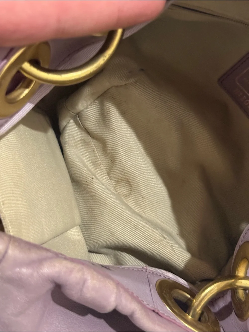 Rare Coach light purple leather shoulder bag, hobo/y2k USED!